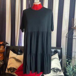 Cotton Emporium Black Tiered T-Shirt Dress